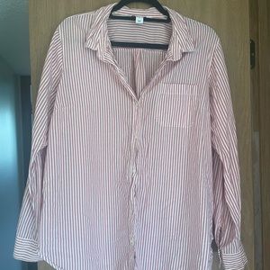 Old navy red and white striped button up